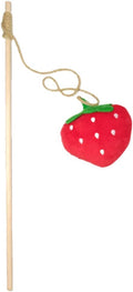 Red Strawberry Catnip Plush Teaser Wand