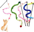 3-Piece Colorful Plush Cat Teaser Wands
