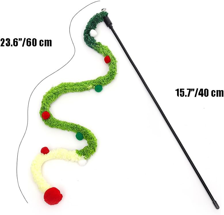 3-Piece Colorful Plush Cat Teaser Wands