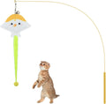 35" Yellow Fish Shape Bell Cat Fishing Pole Wand