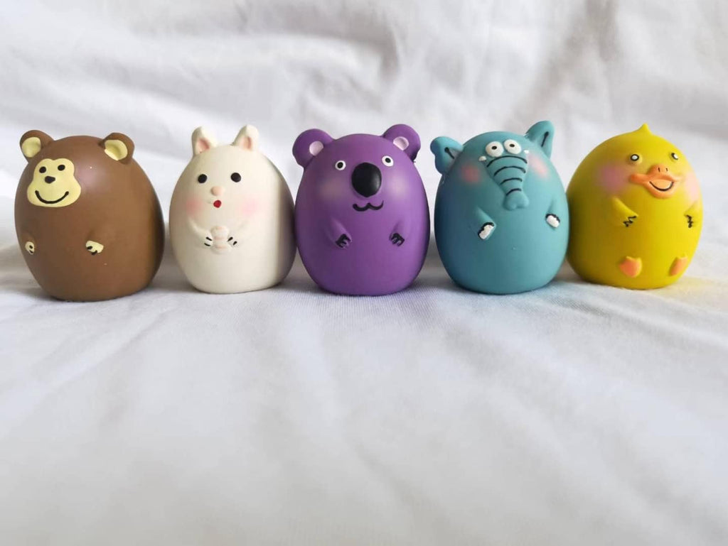 5-Pack 2.4" Latex Squeaky Animal Ball Small Dog Toys