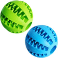 2-Pack 2.8" Green Blue Treat Ball Tooth Cleaning Toy