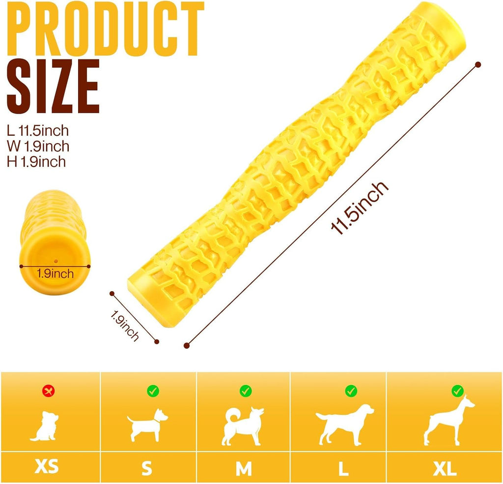 Yellow Tough Rubber Squeaky Chew Toy for Aggressive Chewers