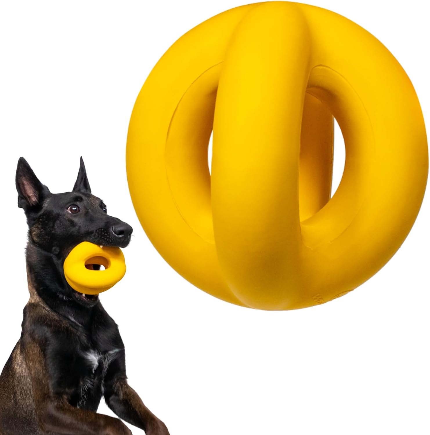 4" Indestructible Natural Rubber Dog Ball for Aggressive Chewers
