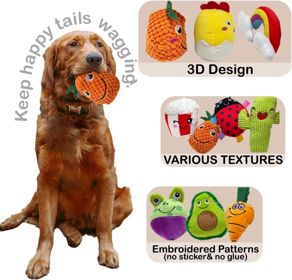 18-Pack Bulk Stuffed Plush Squeaky Dog Toys Small/Medium