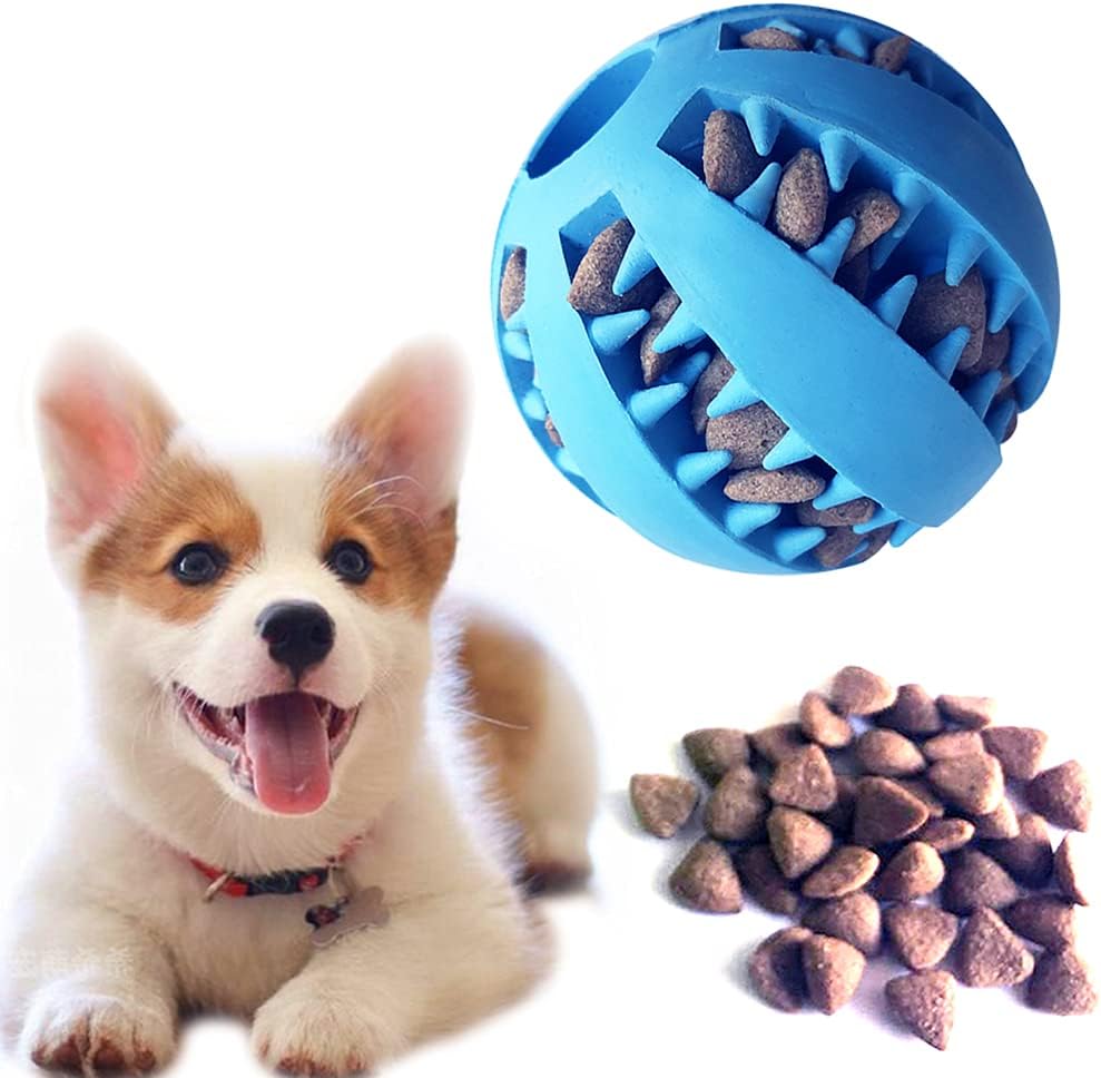 2-Pack 2.8" Green Blue Treat Ball Tooth Cleaning Toy
