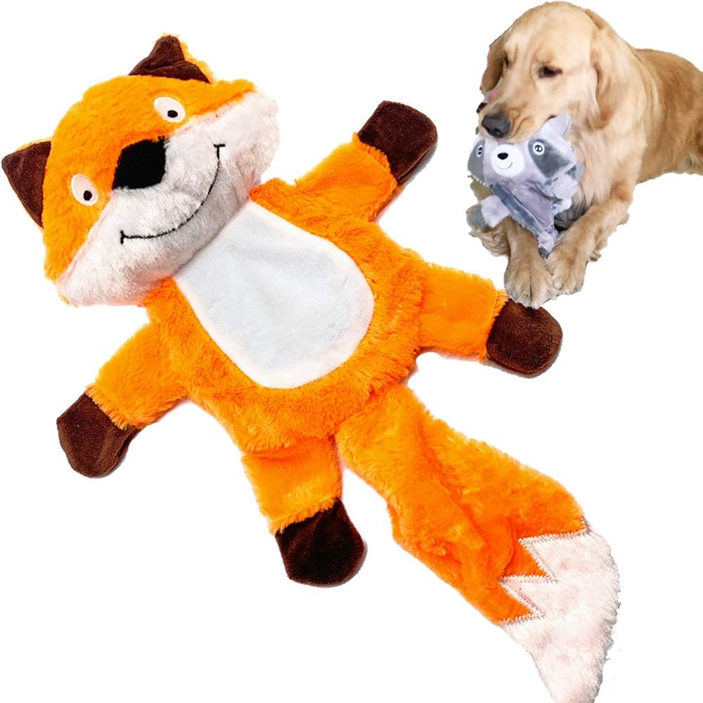 5-Pack Premium Corduroy Plush Squeaky Bundle with Fox