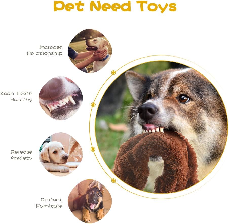 No-Stuffing Plush Squeaky Chew Toy Bundle for All Breeds