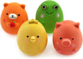 4-Pack 2.4" Latex Squeaky Funny Animal Toy Set for Small Dogs