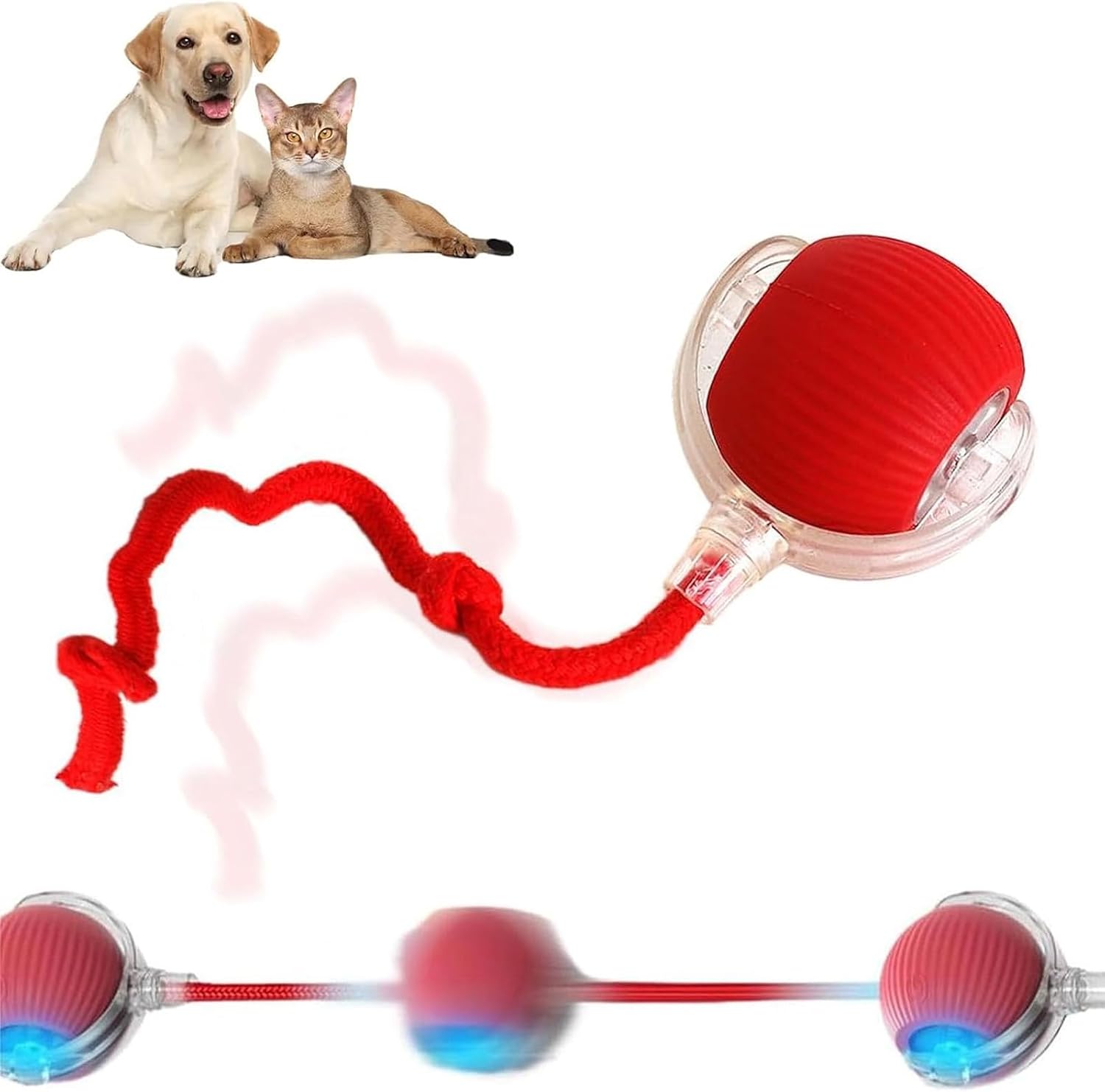 360° Smart Self-Rolling Rechargeable Ball for Cats & Dogs
