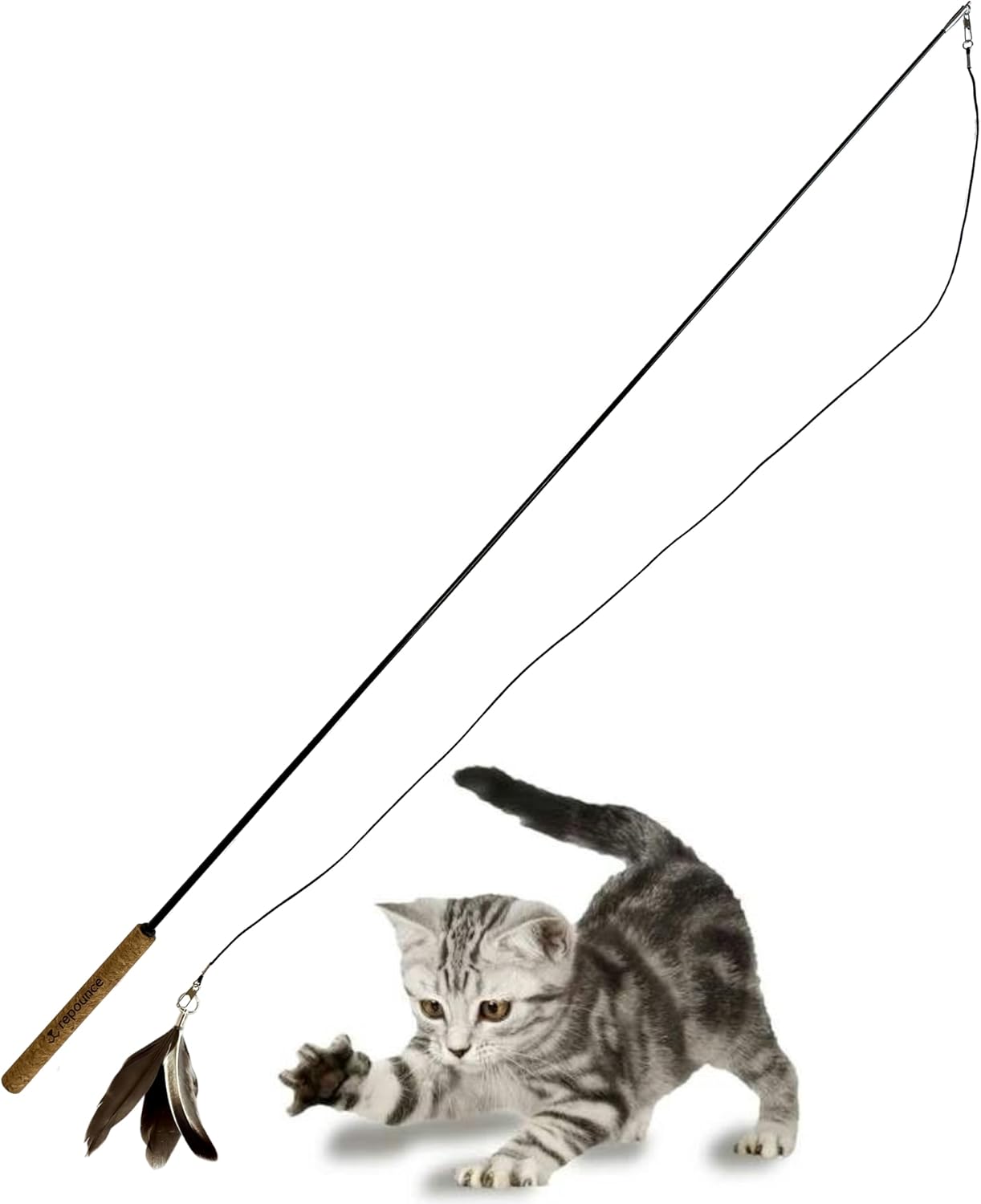 Unbreakable Extra Long Feather Fishing Pole Cat Wand
