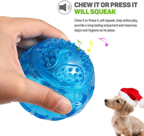 3-Pack Indestructible Rubber Squeaky Bouncy Balls for Small/Medium