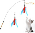 34.5" Blue Red Brown Feather Flying Wand with Bell