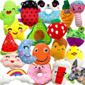 18-Pack Bulk Stuffed Plush Squeaky Dog Toys Small/Medium