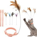 6-Piece Adjustable Feather Bell Cat Collar Toy