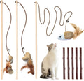 3-Piece Wood Teaser Kit with Bell Feather String & Silvervine
