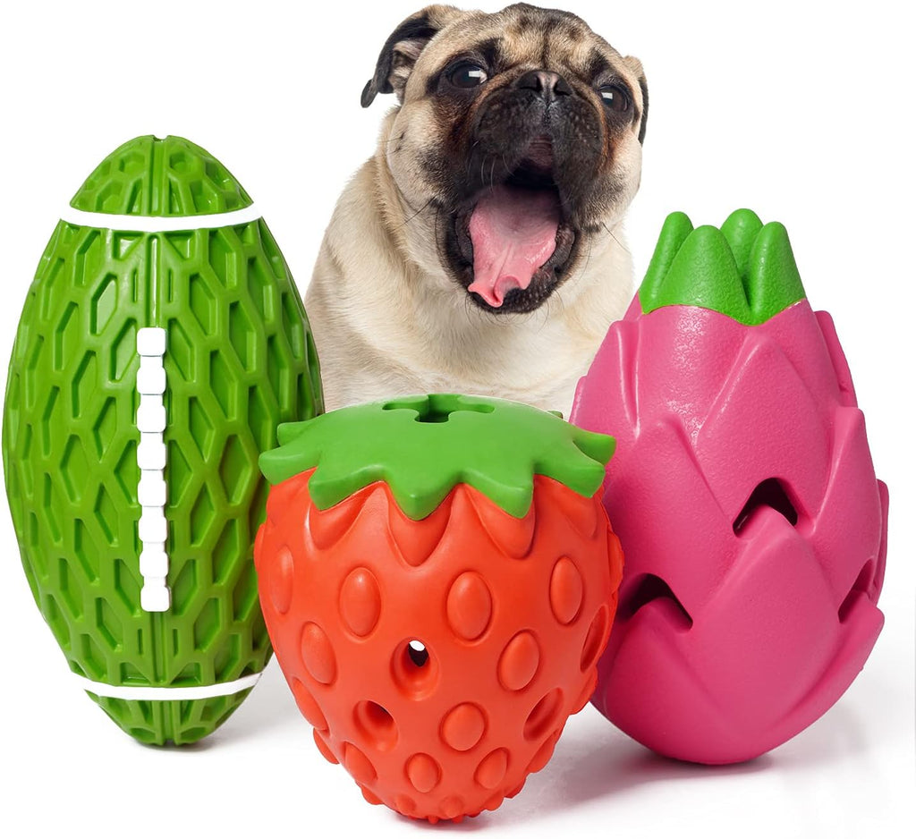 3-Pack Tough Rubber Puzzle Chew Toy for Aggressive Chewers