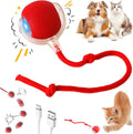 Red Speedy Tail Rope Automatic Rolling Chase Toy for Cats & Small Dogs