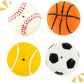 4-Pack 2.4" Latex Squeaky Sports Ball Set for Small Dogs