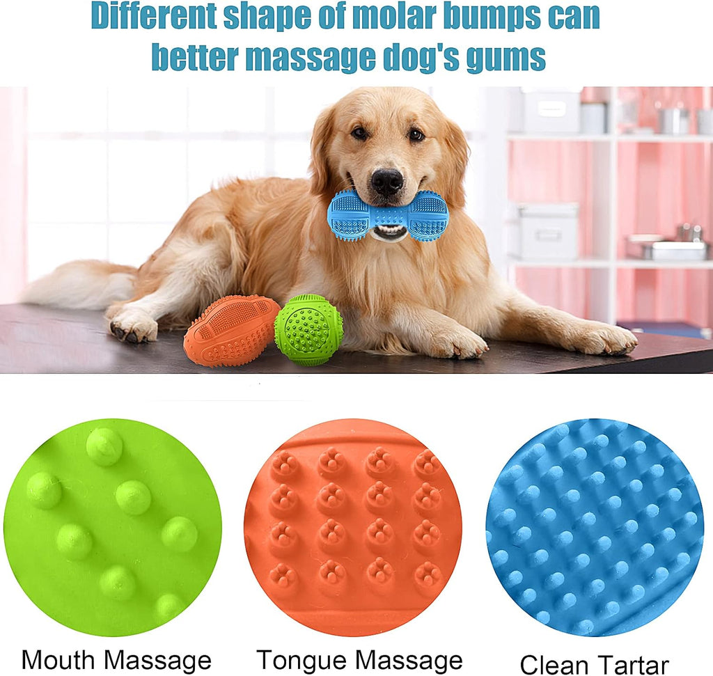 3-Pack Natural Rubber Tough Chew Toys for Aggressive Chewers Large/Medium