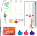 8-Piece Retractable Feather Hanging Interactive Cat Toy