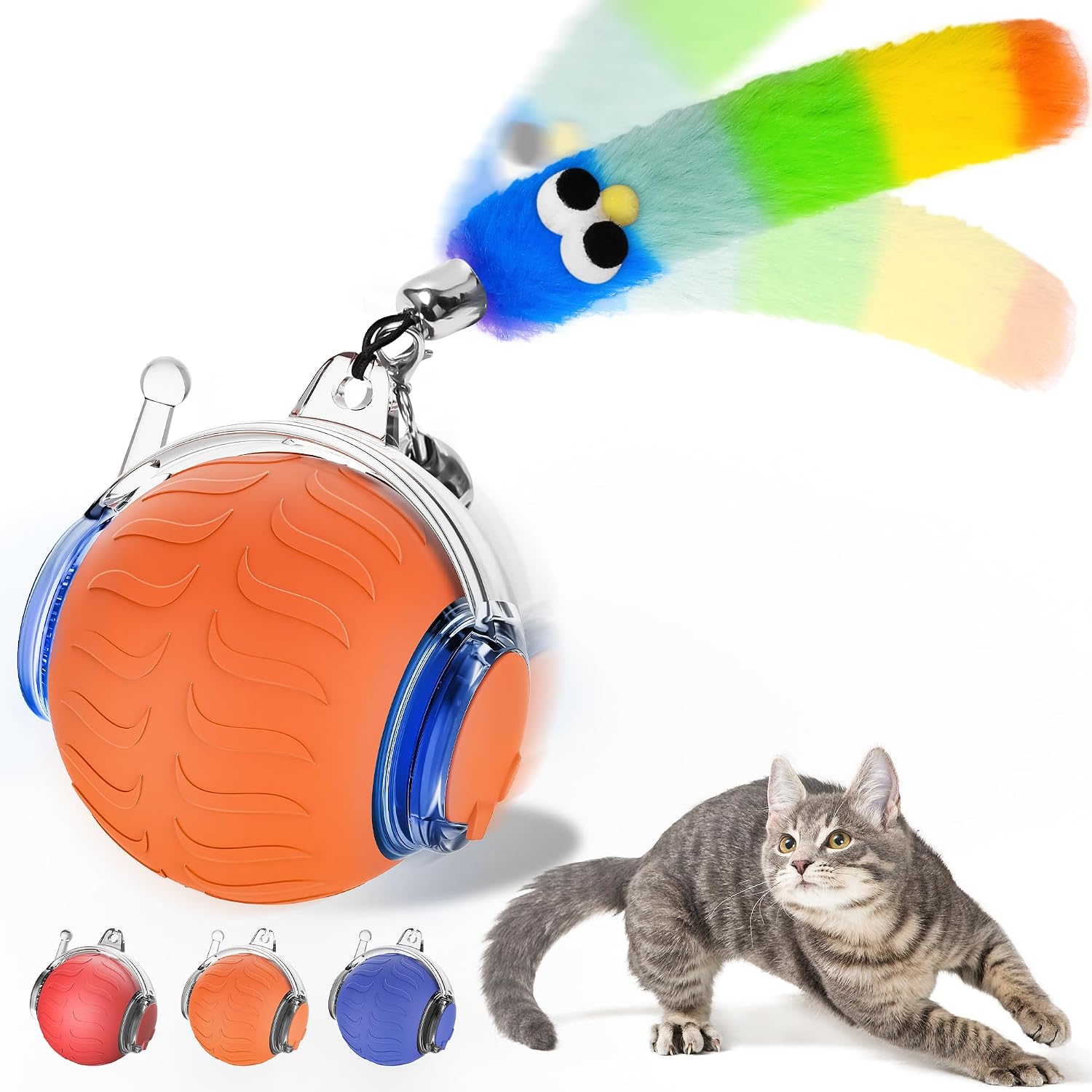 3-Speed USB Rechargeable Rolling Cat Ball with Sounds