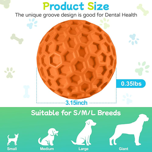3-Piece Natural Rubber Squeaky Ball Set for Aggressive Chewers