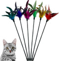 6-Piece Feather Stick Wand Set for Indoor Cats