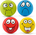 4-Pack 2.8" Emoji Smiley Face Latex Squeaky Balls Small/Medium