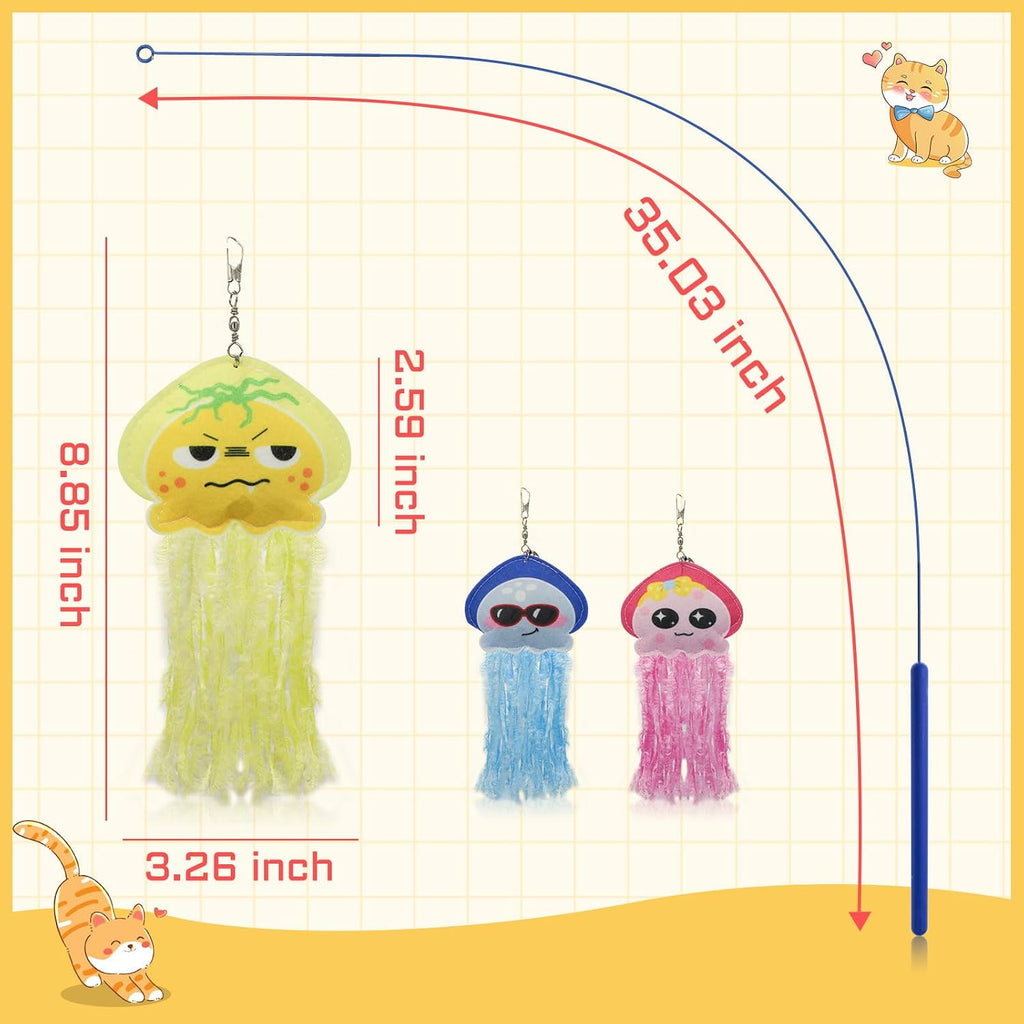 35" Pink Jellyfish Flexible Cat Teaser Wand