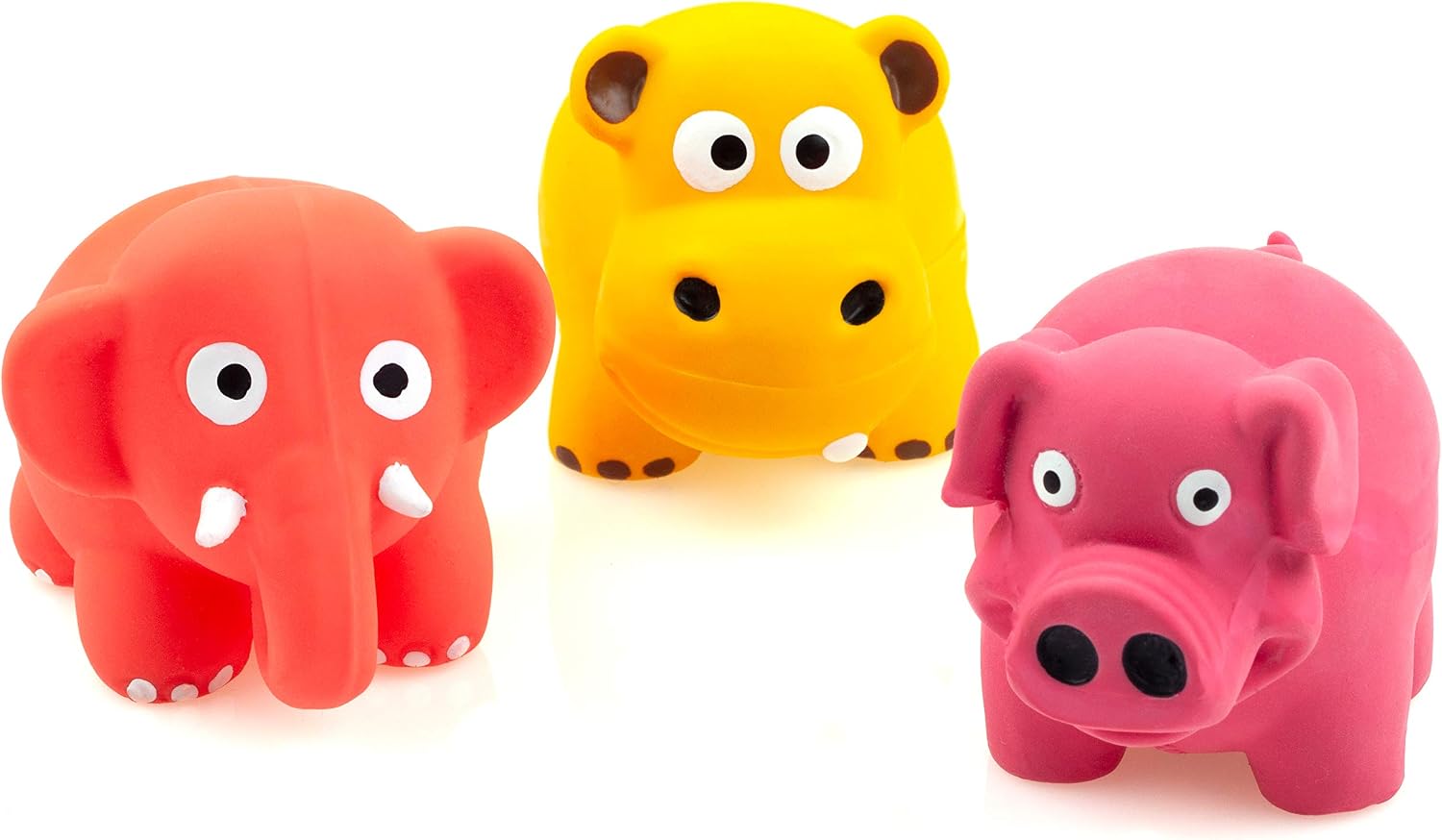 3-Pack 3.2" Latex Squeaky Standing Animal Toy Small Dogs