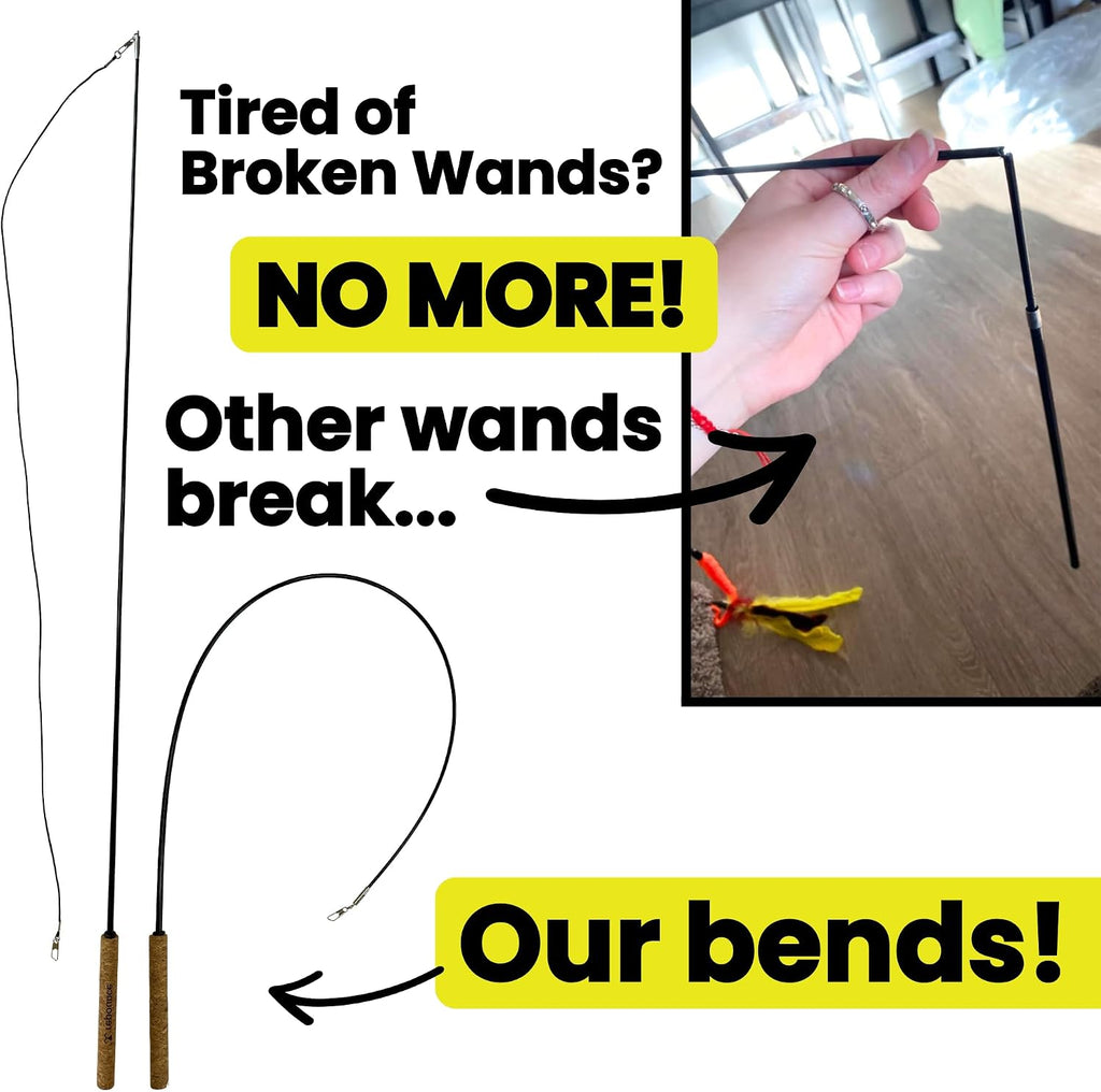 Unbreakable Extra Long Feather Fishing Pole Cat Wand