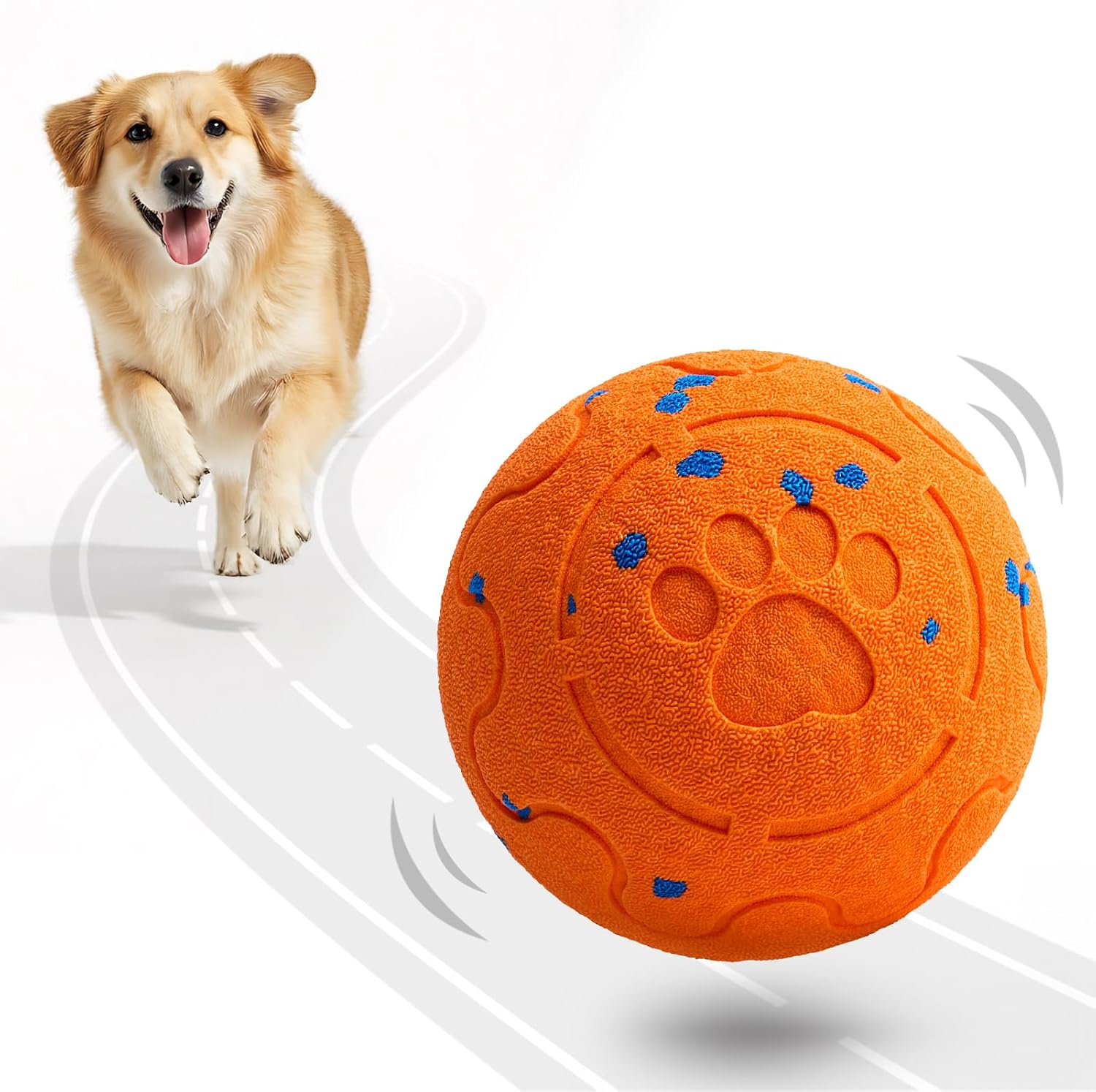 Orange Auto Rolling Interactive Dog Ball Rechargeable All Sizes