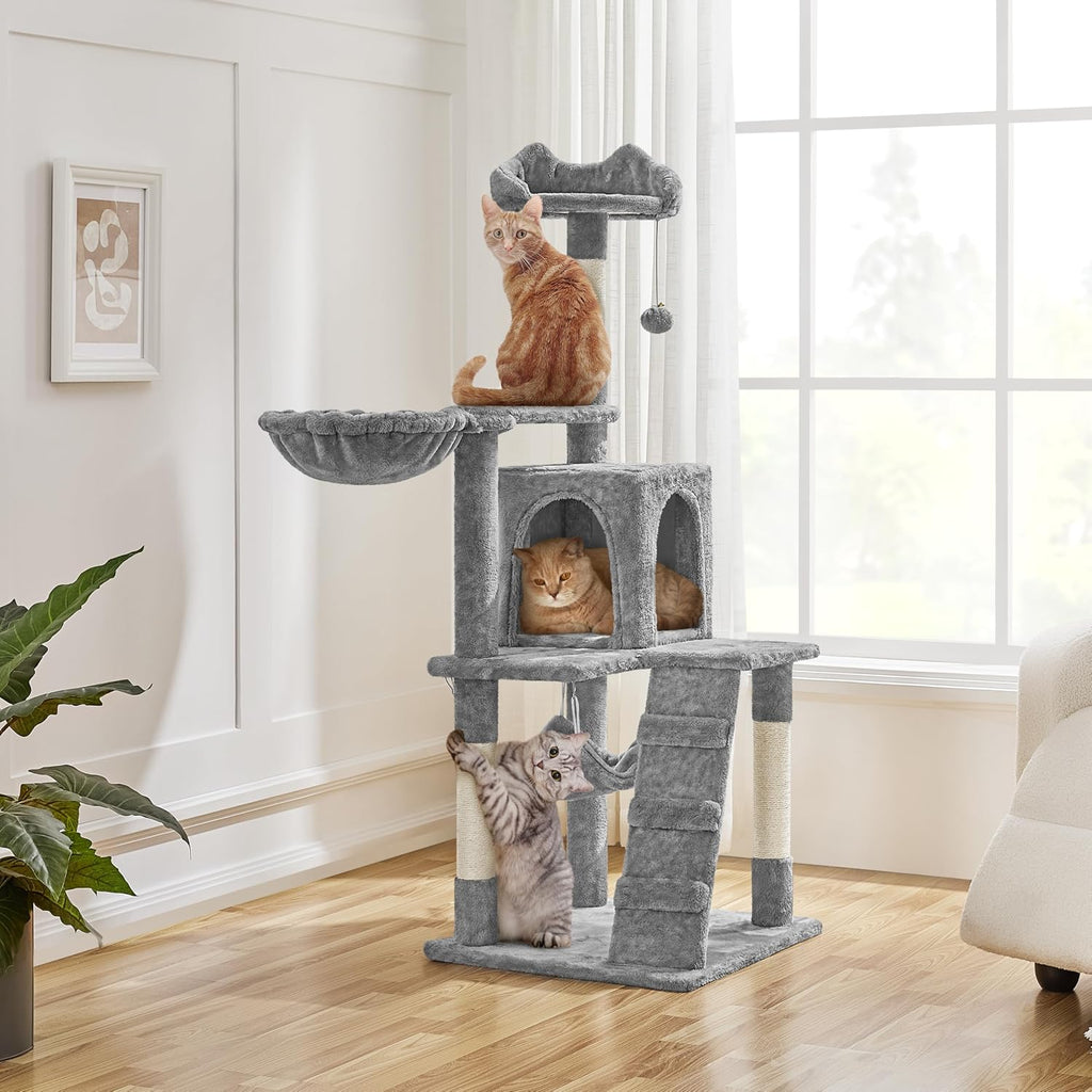 Cat Tree Tower Ki Condo Scratching Post with Hammock Basket 54in