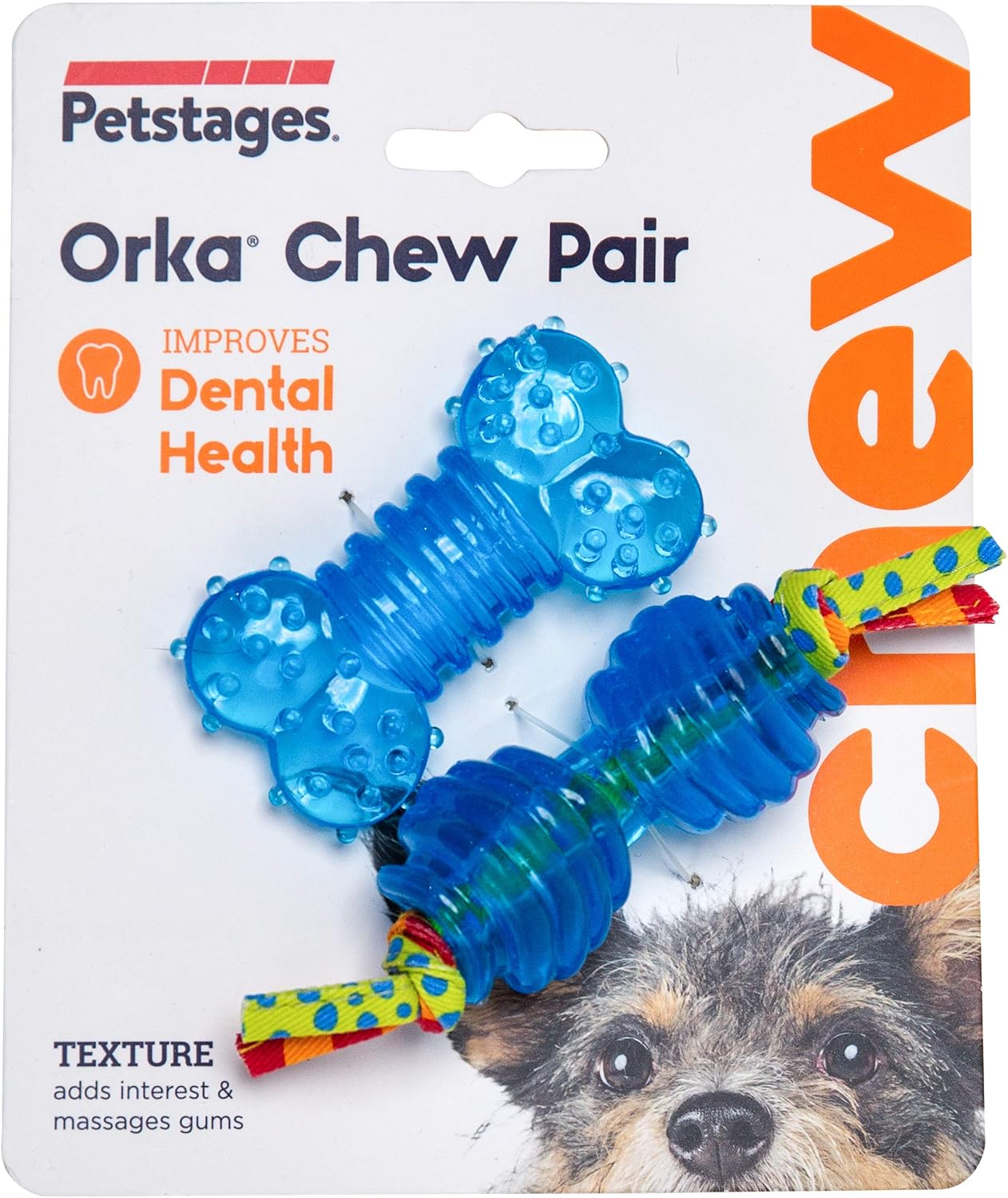 6-Pack Mini Orka Bone & Dumbbell Dog Chew Toys