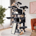68 Inches Multi-Level Large Cat Tree for Large Kitties/Big Cat Tower with Condo/Cozy Plush ‌Pussycat Perches/Sisal Scratching Posts and Hammocks/Activity Center/Dark Grey