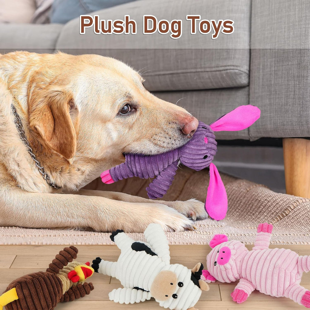 5-Pack Plush Squeaky Stuffed Animal Bundle for All Sizes