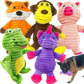 5-Pack Corduroy Plush Squeaky Toy Bundle for Medium/Large Dogs